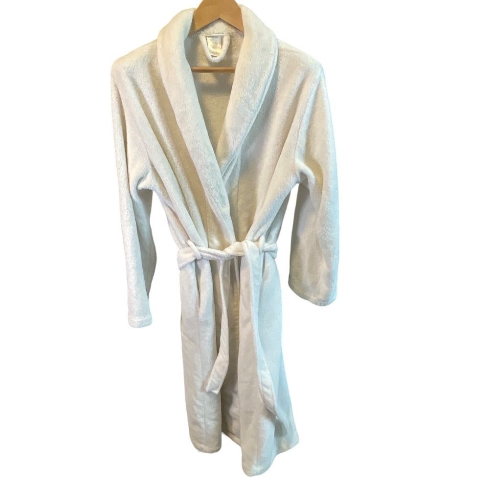Fluffy White Long Belted Cozy Robe One Size